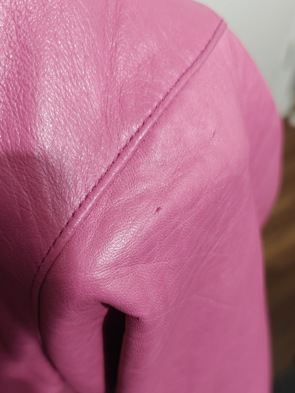 Soft Leather Purple Pink Hoodie Jacket - Picture 5 of 5